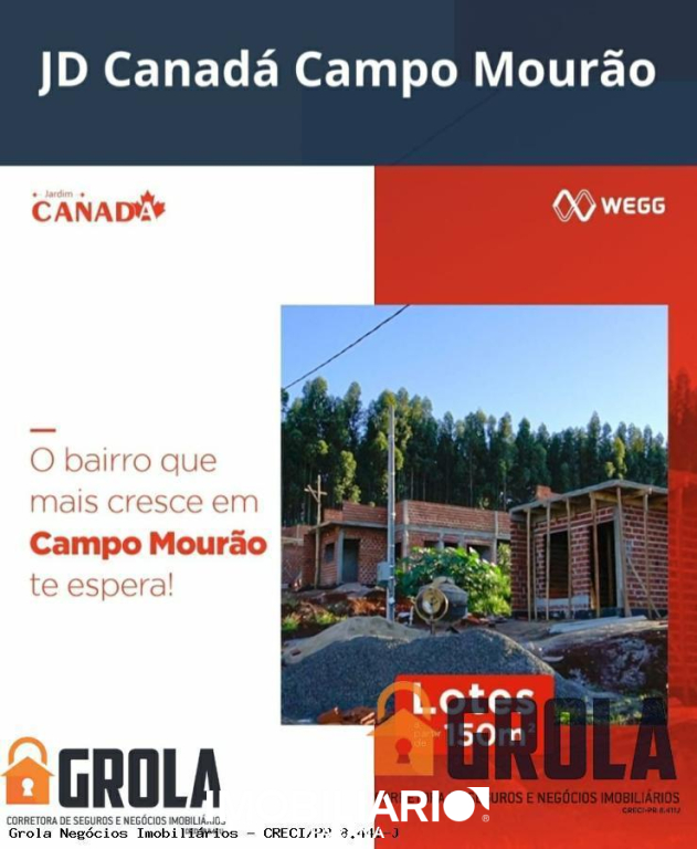 Terreno para  Venda em Campo Mourão pela Grola Negócios Imobiliários