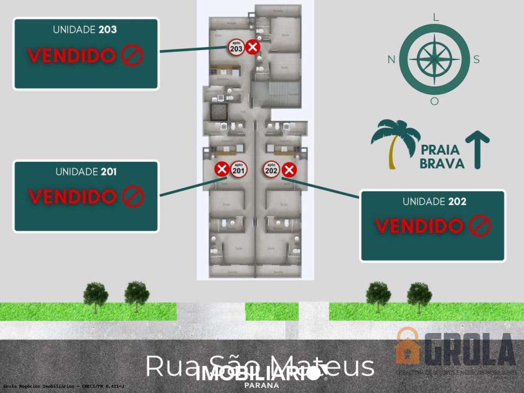 Apartamento para  Venda em Matinhos pela Grola Negócios Imobiliários