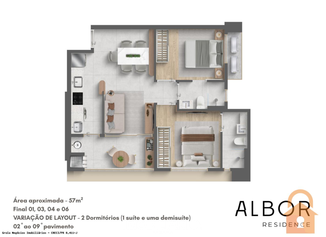 Apartamento para  Venda em Maringá pela Grola Negócios Imobiliários