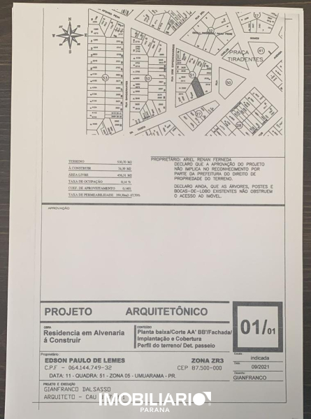 Terreno para  Venda em Umuarama pela ABC consultoria imobiliária