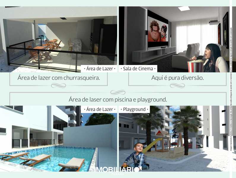 CINEMA, PISCINA, ESPAÇO GOURMET E PLAYGROUND.