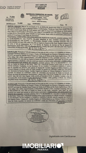 Venda Terreno - Zona V