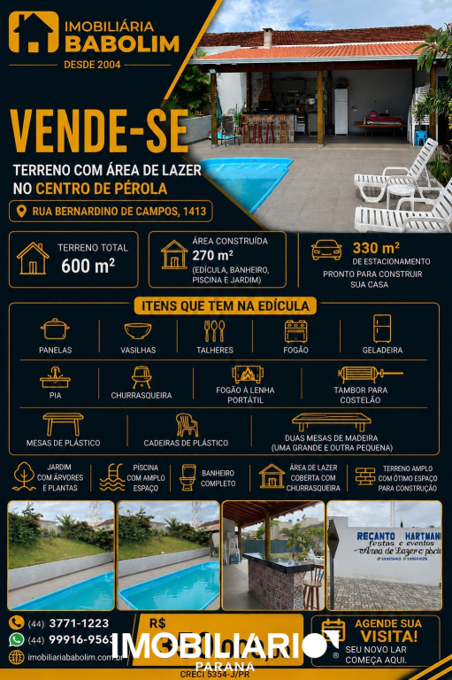 Venda Chácara - Centro