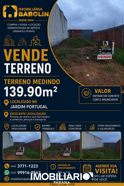 Venda Terreno - JARDIM PORTUGAL