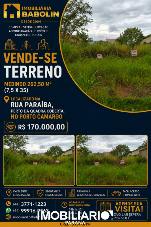 Venda Terreno - Porto Camargo