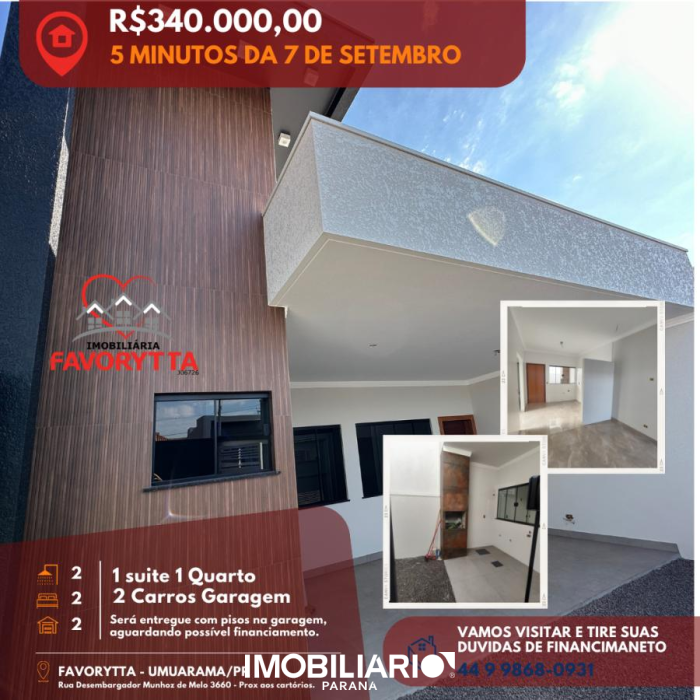 Residência para  venda em Zona I, Umuarama, 126,00m², com 2 quartos