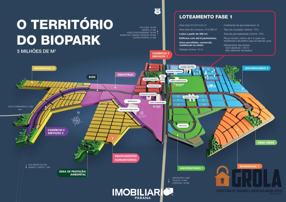 Terreno para  venda em Biopark, Toledo, 450,00m²