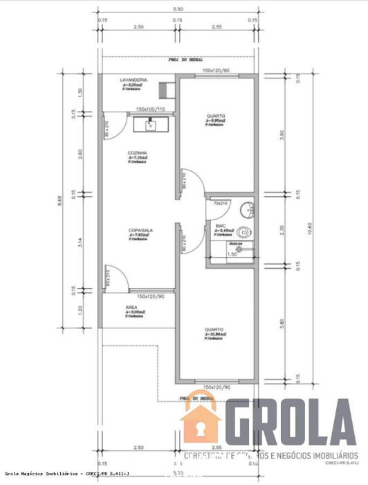 Residência para  venda em Jardim América, Campo Mourão, 137,00m², com 2 quartos