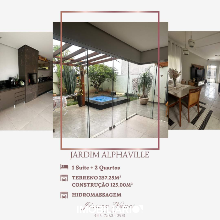 Residência para  venda em Jardim Alphavile, Umuarama, 257,00m², com 3 quartos