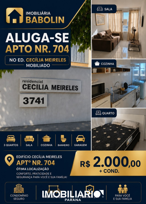Apartamento para  alugar em Zona II, Umuarama, 78,00m², com 3 quartos