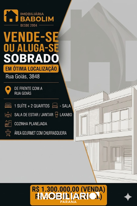 Sobrado para  alugar em Zona II, Umuarama, 120,00m², com 2 quartos