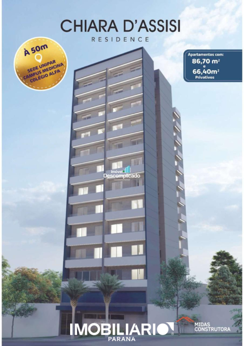 Apartamento para  venda em Zona VI, Umuarama, 66,00m², com 2 quartos