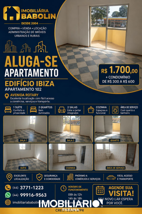 Apartamento para  alugar em JARDIM DOS PRÍNCIPE, Umuarama, 120,00m², com 2 quartos