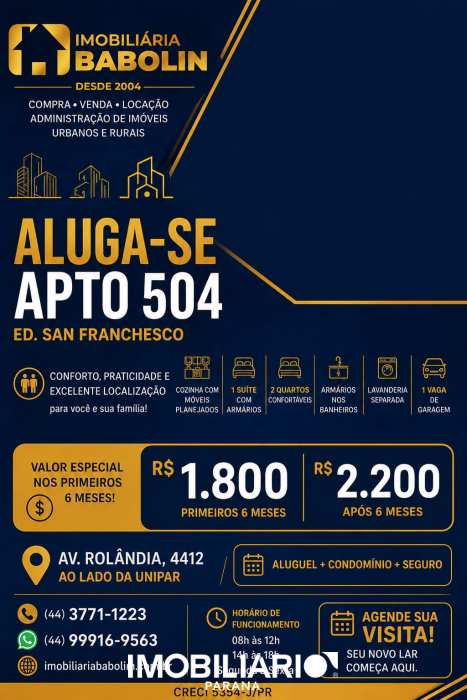 Residência para  alugar em Zona II, Umuarama, 108,00m², com 2 quartos