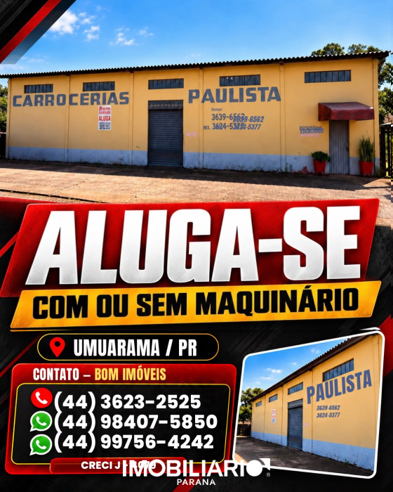 Salão Comercial para  alugar em Parque Industrial I, Umuarama, 500,00m²